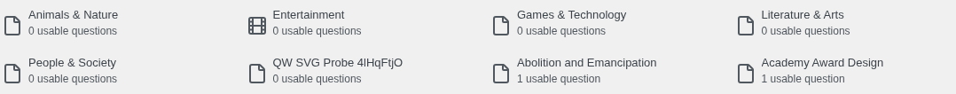 Subject grid tile literally named 'QW SVG Probe 4lHqFtjO' — debug artifact live