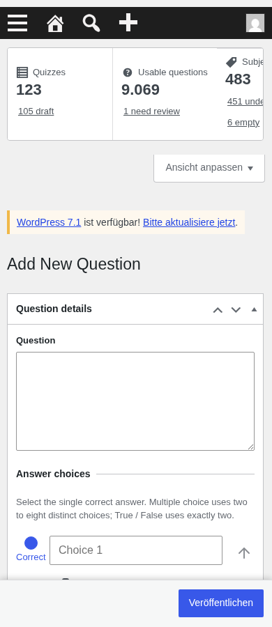 Mobile fold: hamburger menu, stats cards, empty form start
