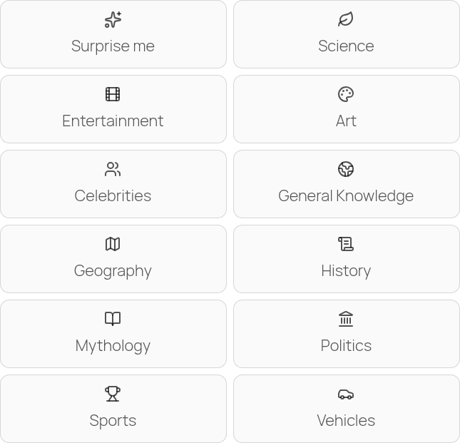 Category grid, no selections: 12 topic tiles shown fully.