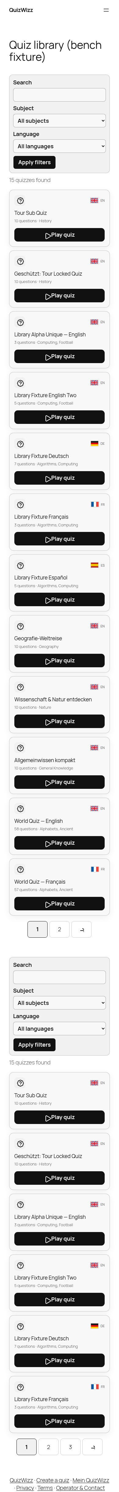 Mobile full-page library capture with entire listing duplicated top-to-bottom