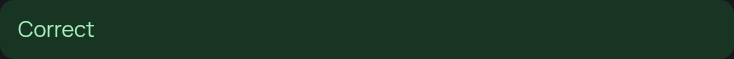 Green 'Correct' feedback banner after answering a question correctly.