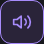 Sound icon shows unmuted speaker-waves glyph, not a muted/off state.