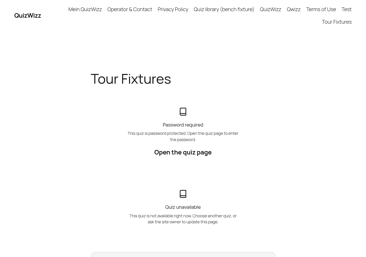 Desktop fold: Tour Fixtures header plus locked and unavailable embed panels